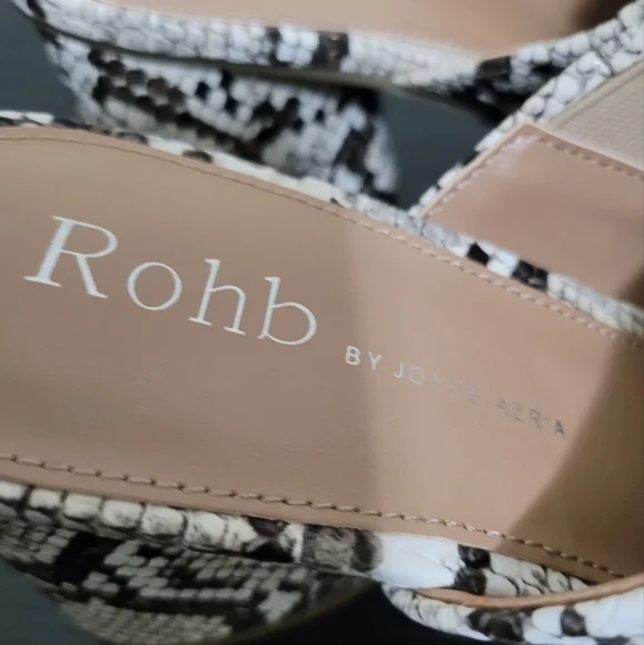 ROHB Willow Cream and Black Mules with Wedge Heel - Picture 12 of 12